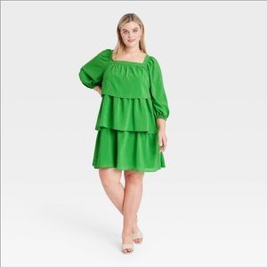 Who What Wear Tiered Balloon Sleeve Dress